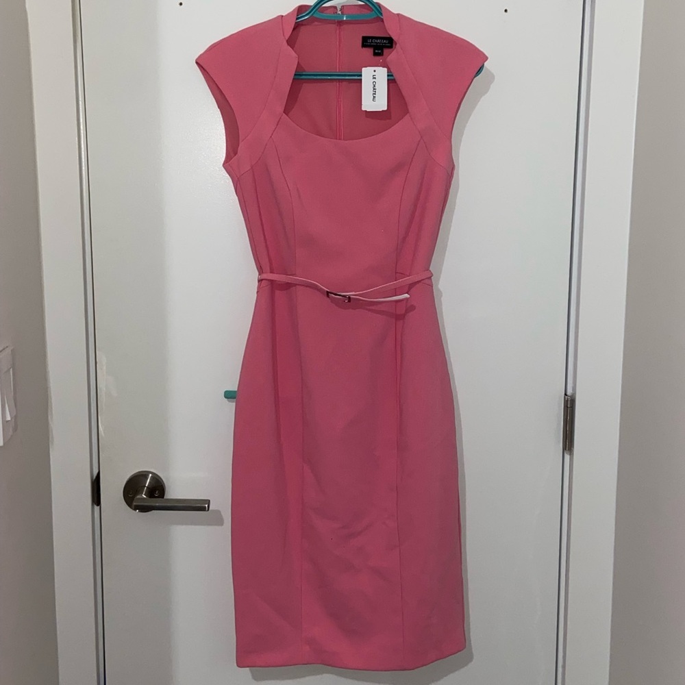 Le Chateau Barbie Bubblegum Pink Tailored Fitted Shift Dress Size XS